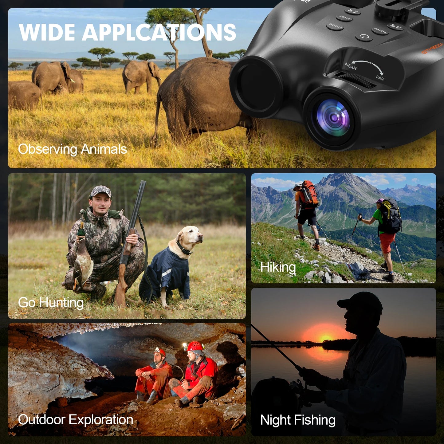 GTMEDIA N4 1080P Night Vision Binoculars With 5X Digital Zoom