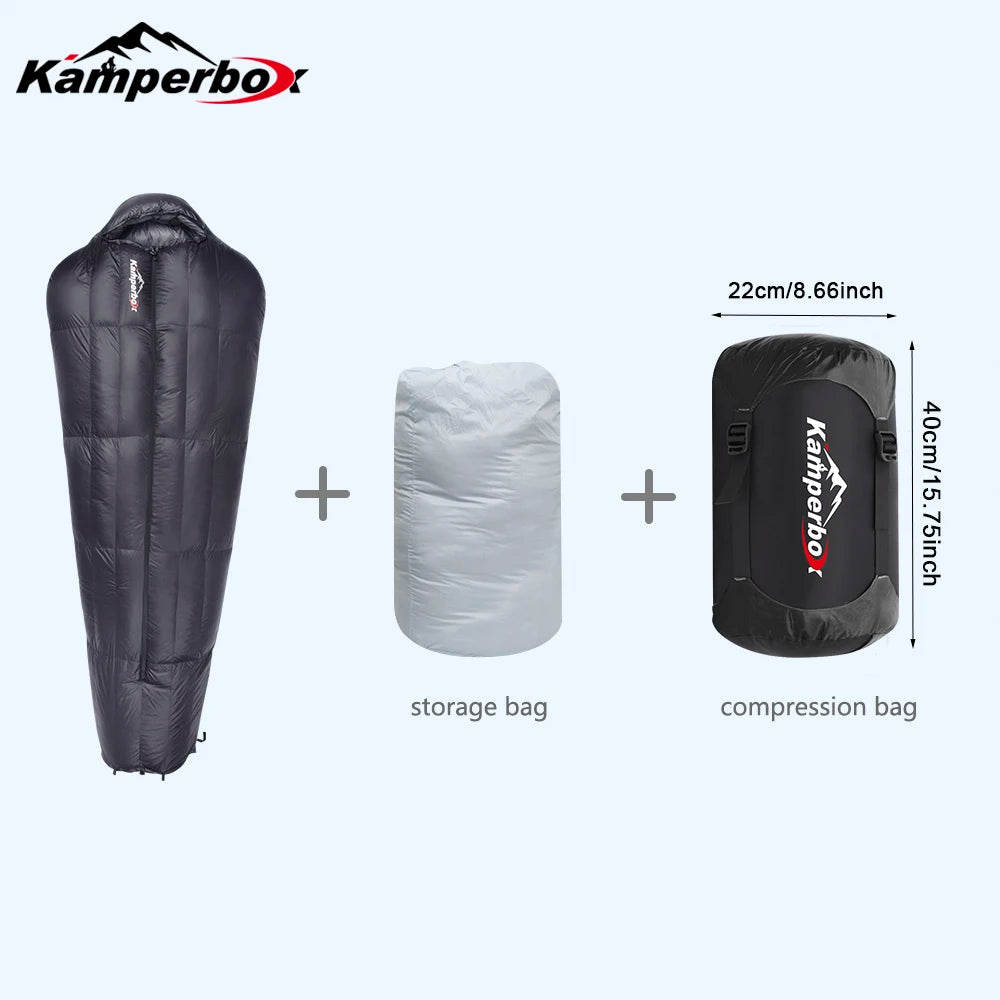 Kamperbox Winter Down Sleeping Bag For Camping Ultralight