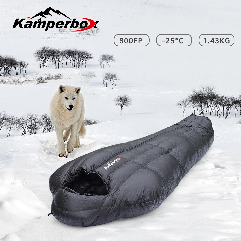 Kamperbox Winter Down Sleeping Bag For Camping Ultralight