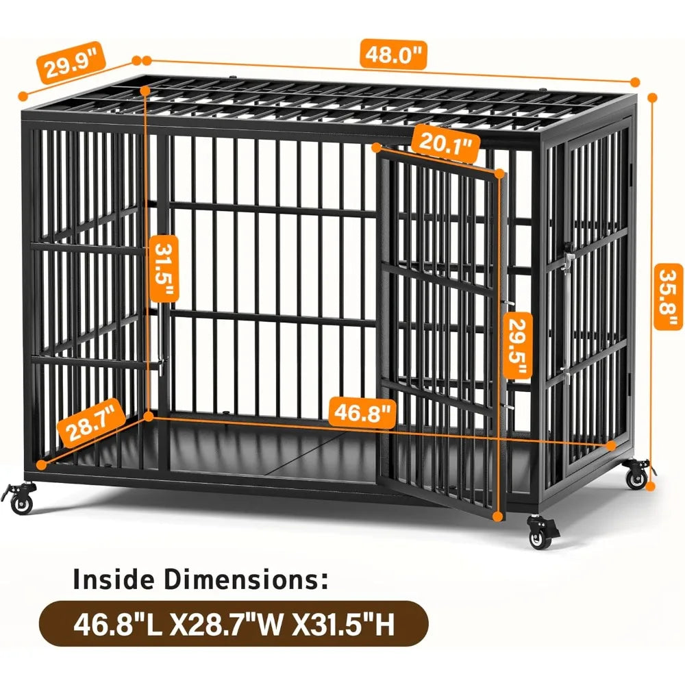 48 Inch Heavy Duty Dog Crate Large Dog Self Locking