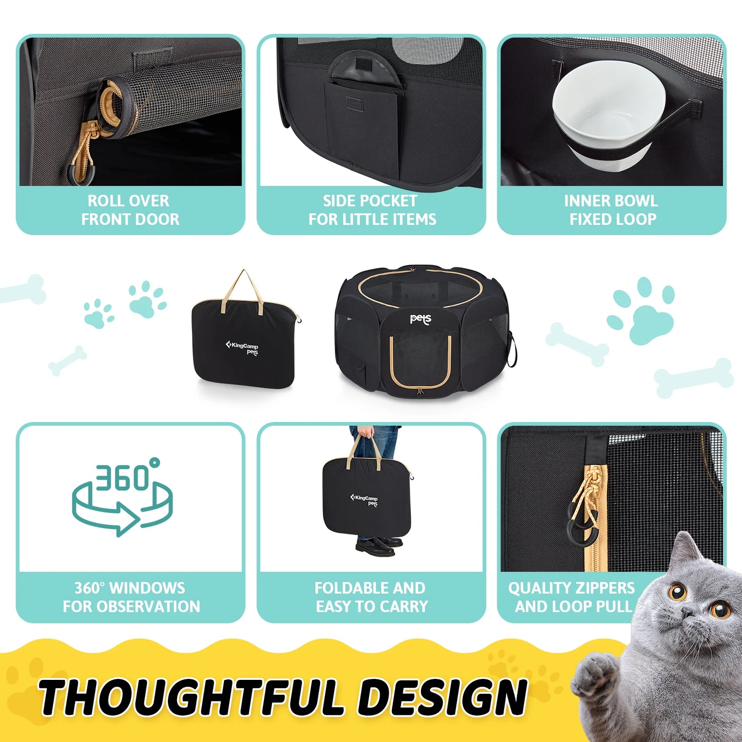 KingCamp Dog Tent Playpen For Small Dogs Indoor Pop Up