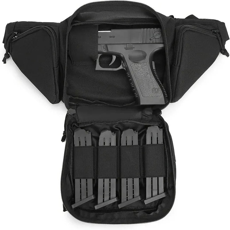 Universal Black Pistol Holster Durable Nylon Tactical Side Draw