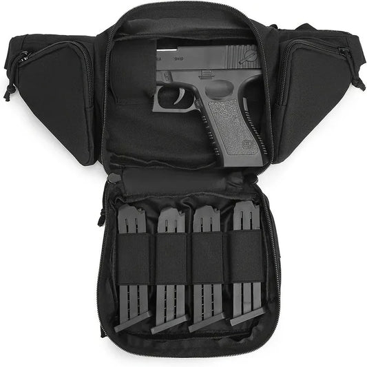 Universal Black Pistol Holster Durable Nylon Tactical Side Draw