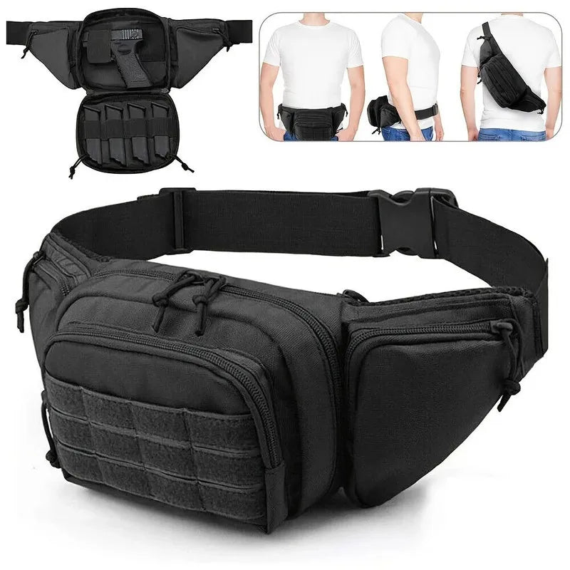 Universal Black Pistol Holster Durable Nylon Tactical Side Draw