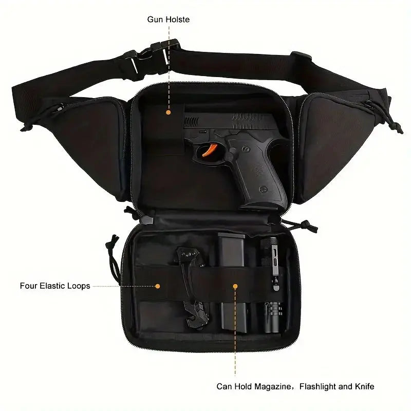 Universal Black Pistol Holster Durable Nylon Tactical Side Draw