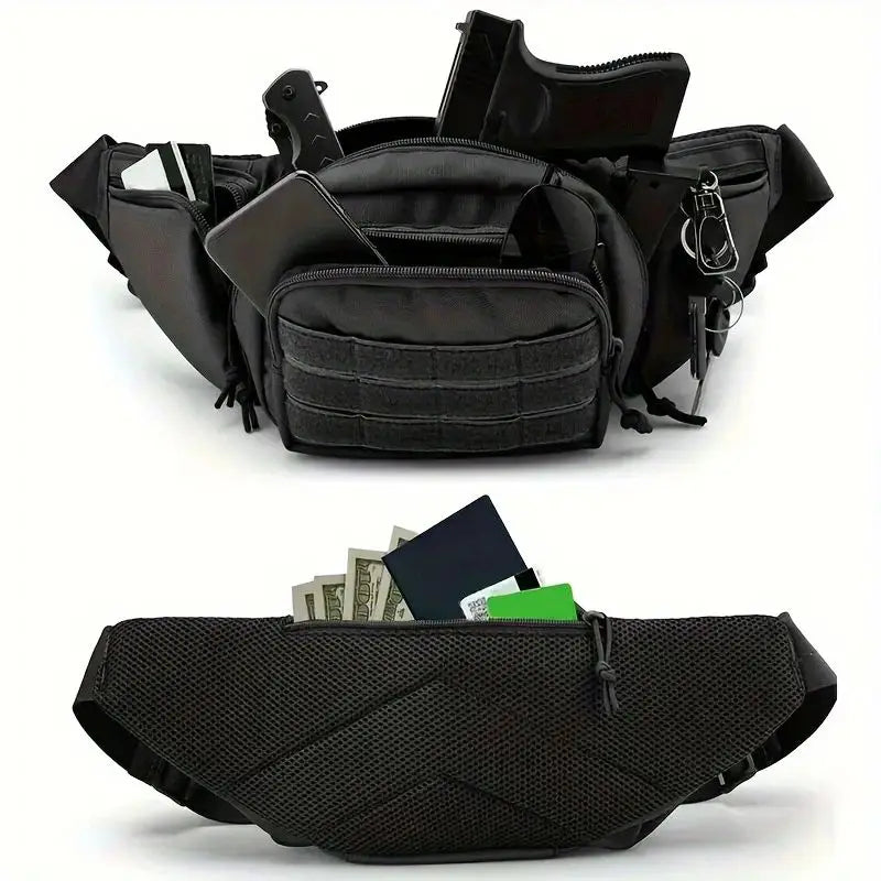 Universal Black Pistol Holster Durable Nylon Tactical Side Draw