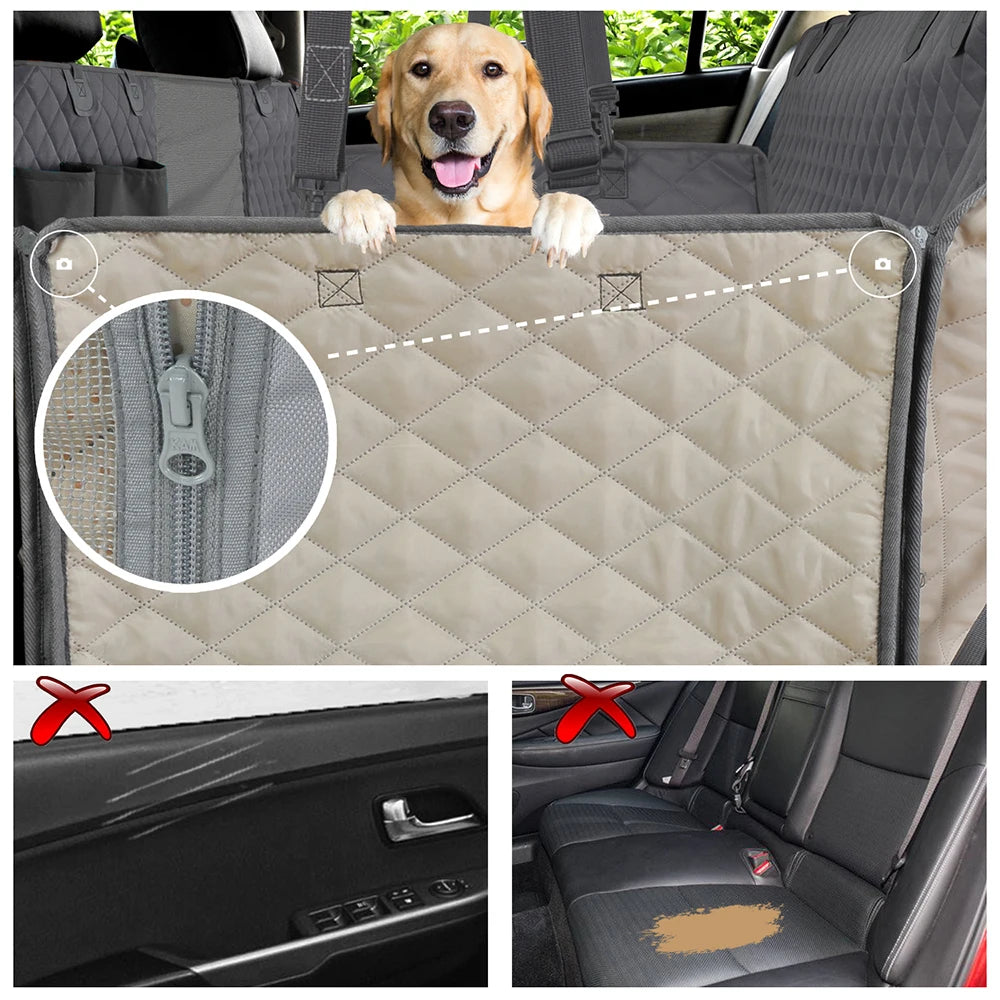 PETRAVEL Dog Car Seat Cover Waterproof Hammock Rear Seat Protector