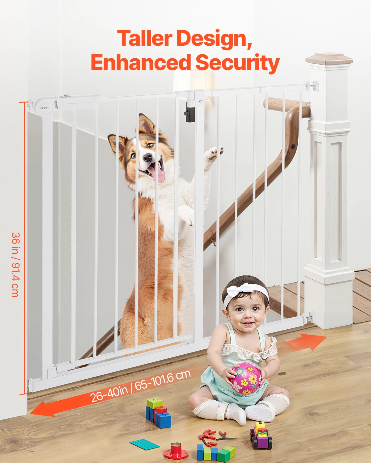 Vevor Baby Gate 28 30 36 Pressure Mount Walk Through