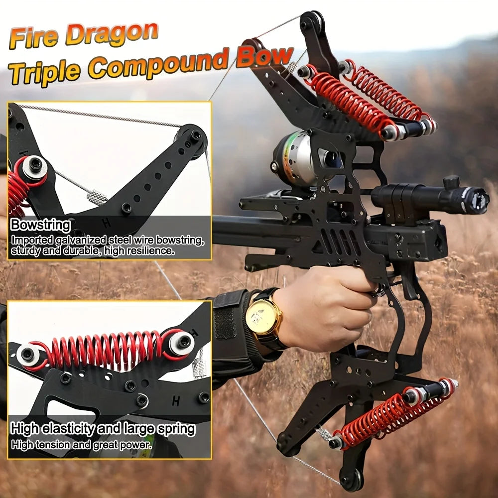 Fire Dragon Dual Use Compound Bow Fishing Reel And Sight