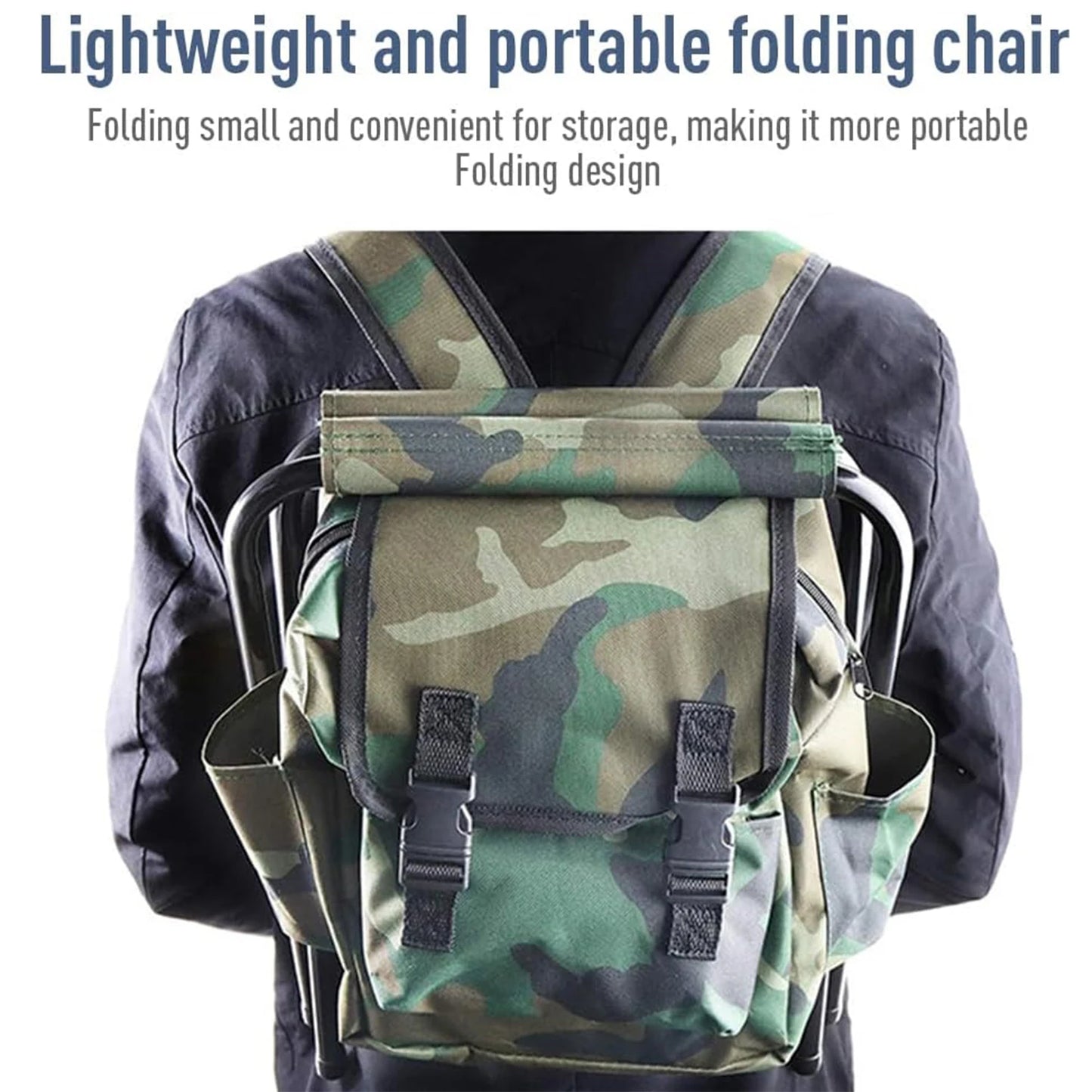 2 In 1 Folding Camping Stool Backpack Cooler For Outdoors