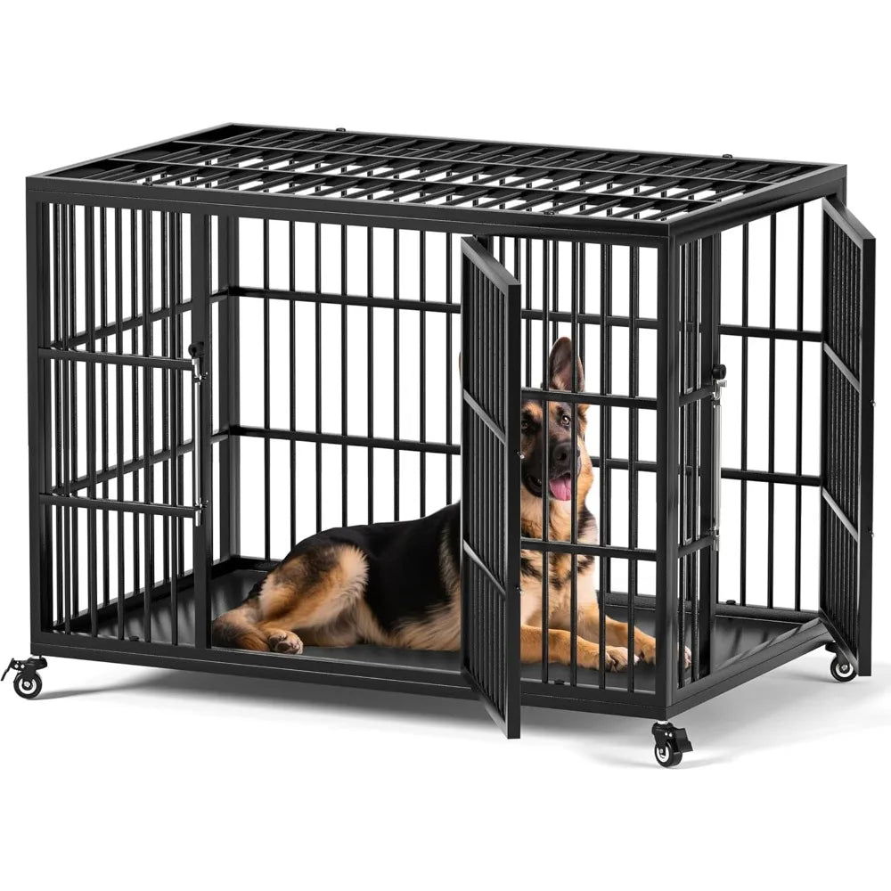 48 Inch Heavy Duty Dog Crate Large Dog Self Locking