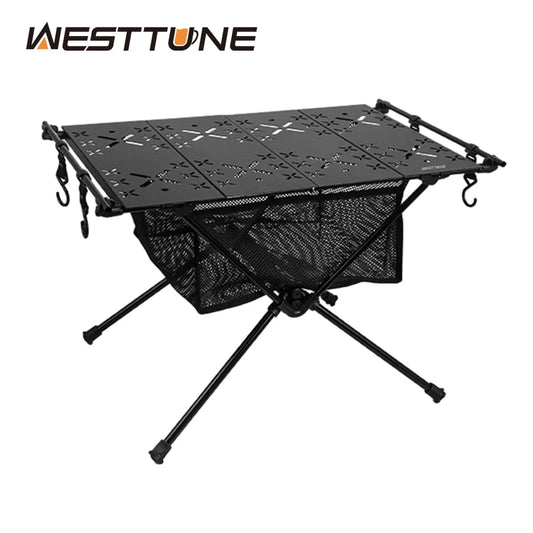 WestTune Folding Camping Table Aluminum Lightweight Portable With Storage Bag