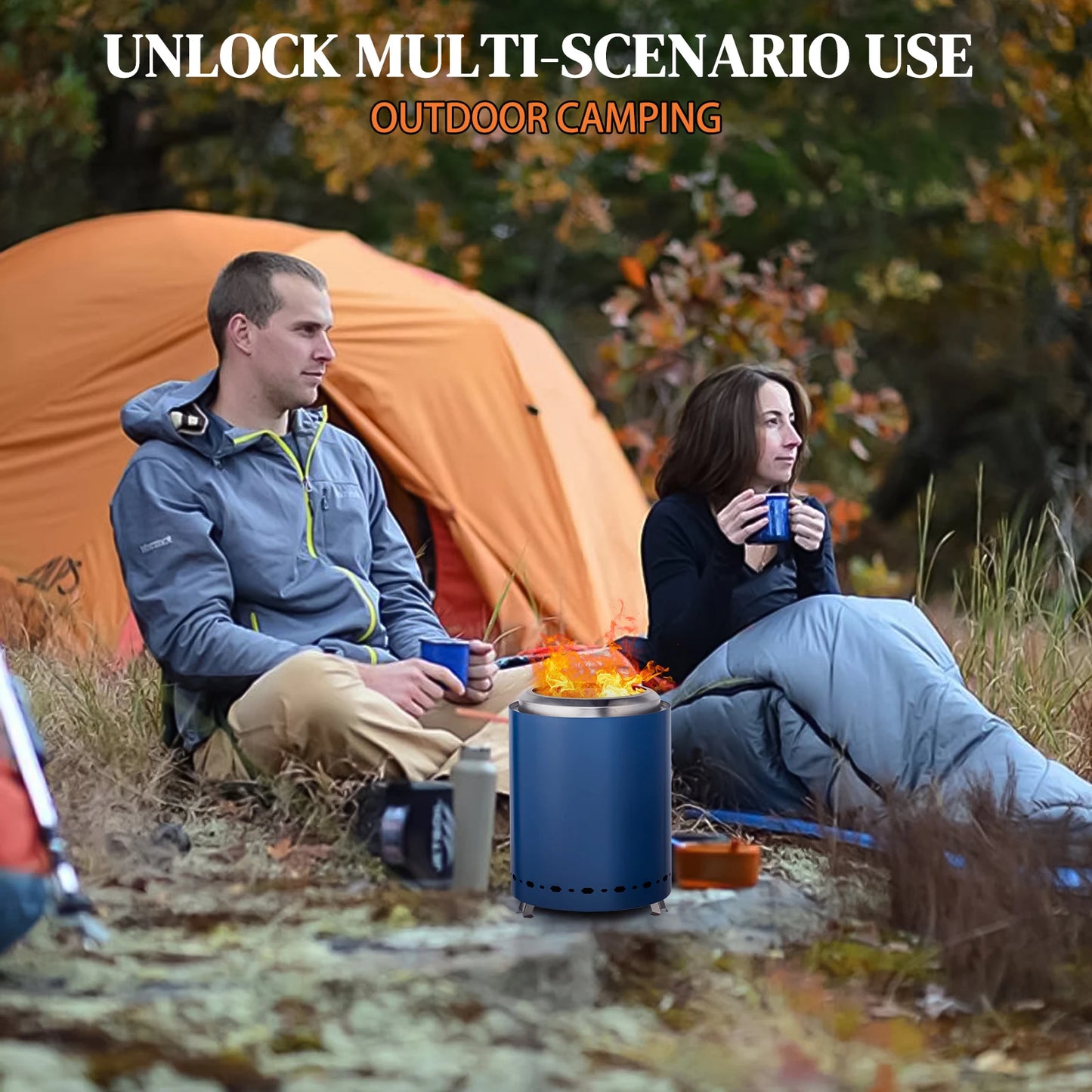 Smokeless Blue Fire Pit Portable and Compact for Outdoors