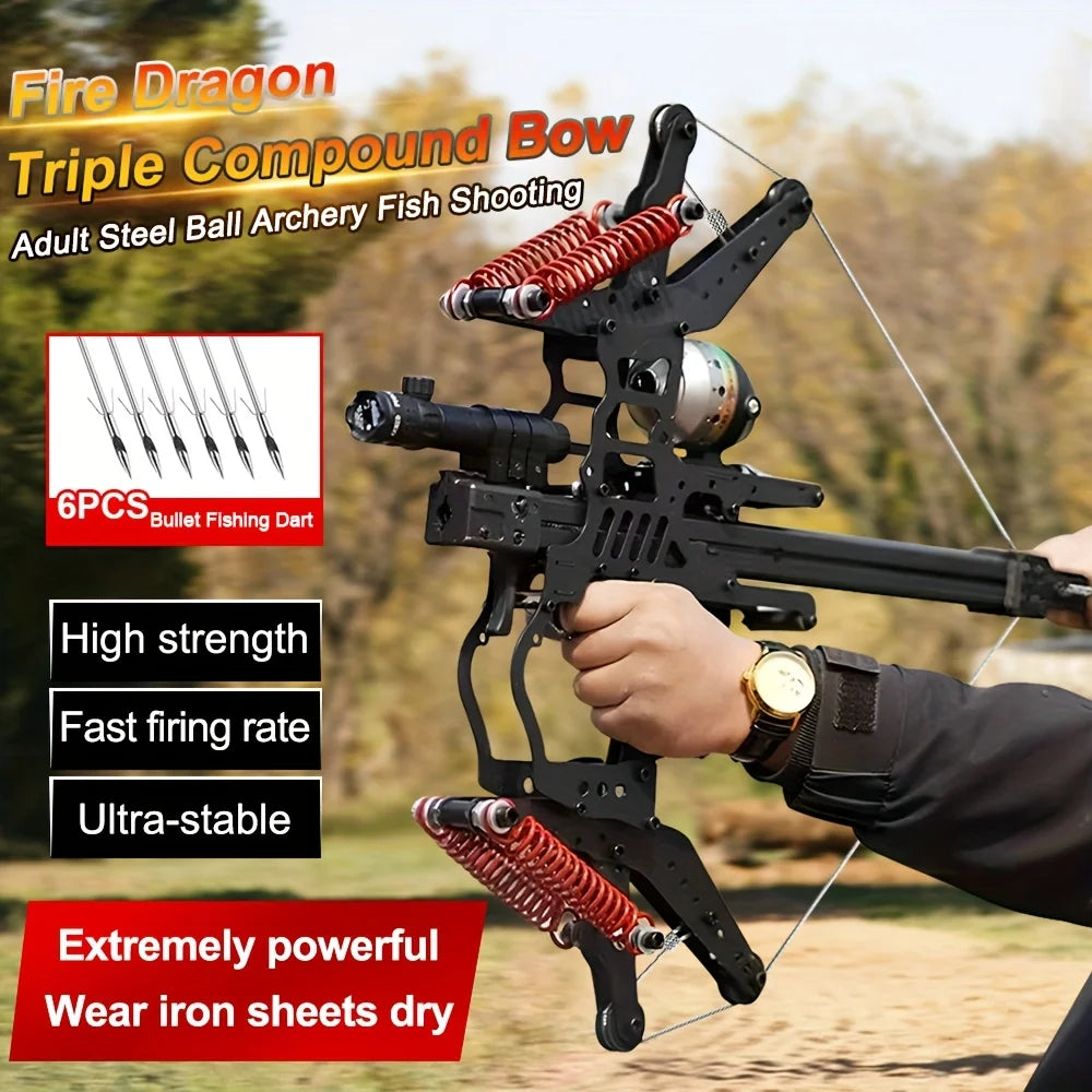 Fire Dragon Dual Use Compound Bow Fishing Reel And Sight