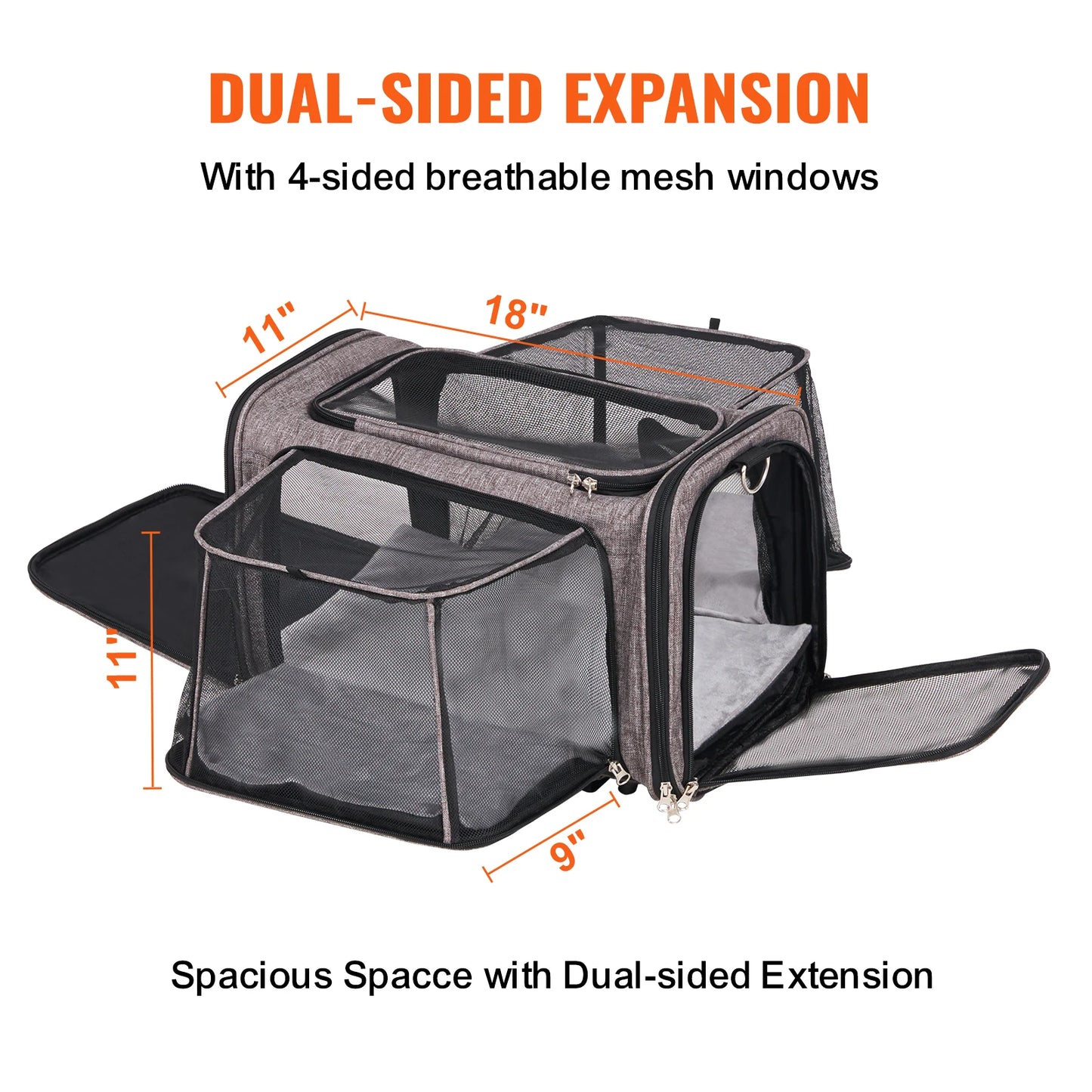 SucceBuy Pet Carrier Backpack With Wheels And Telescopic Handle