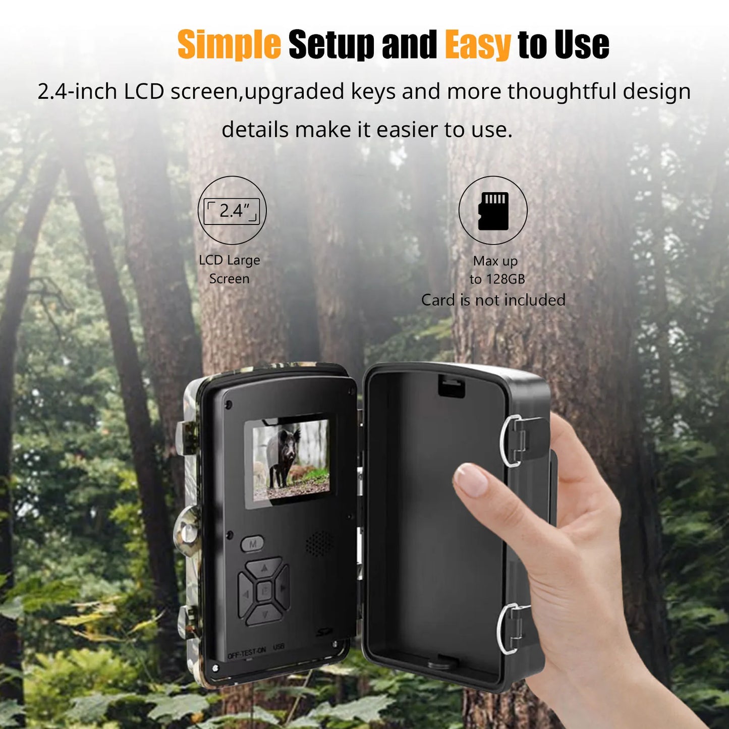 1080P Hunting Camera With 2in LCD 16MP Night Vision IP66