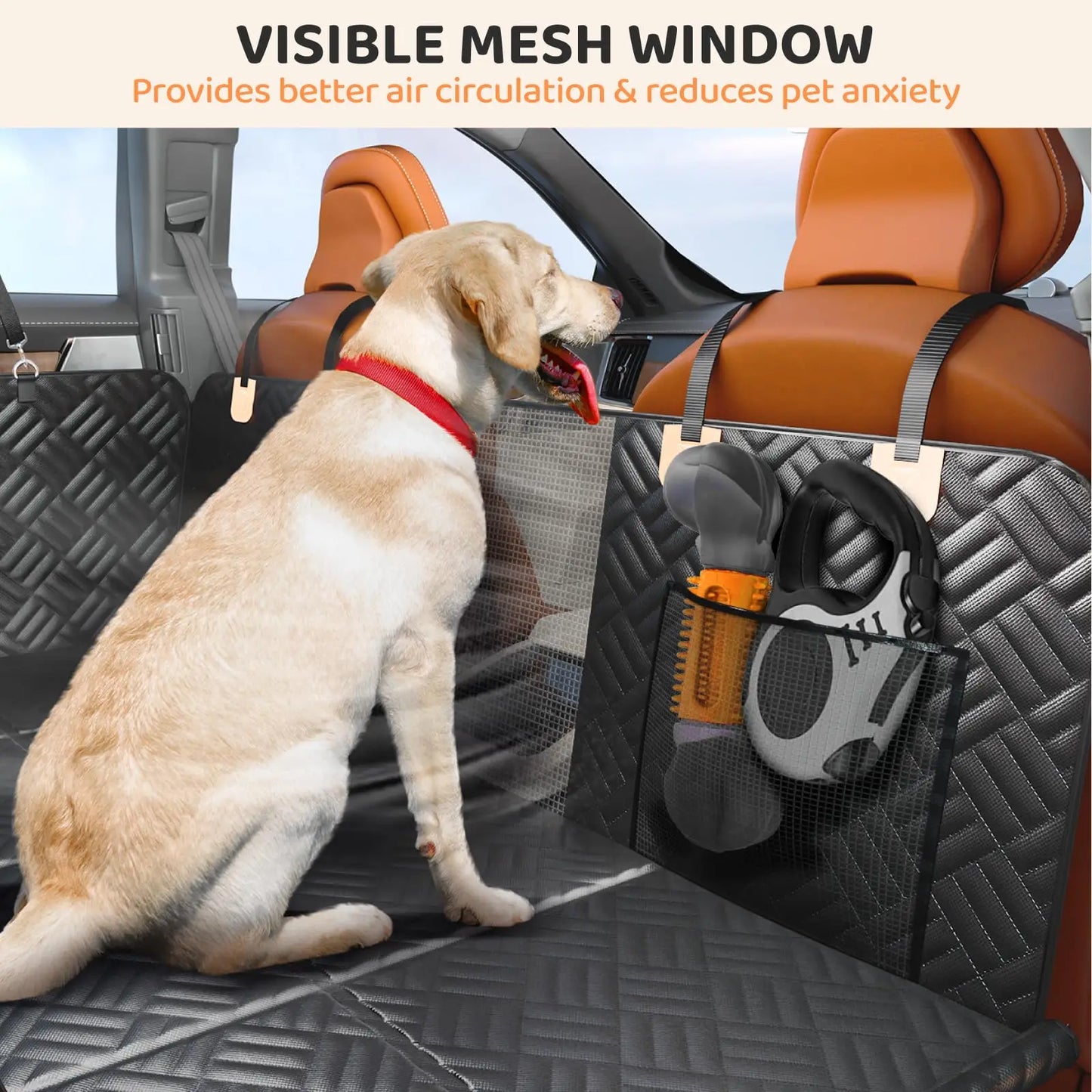Car Rear Seat Dog Hammock With Hard Extender 400 Pounds