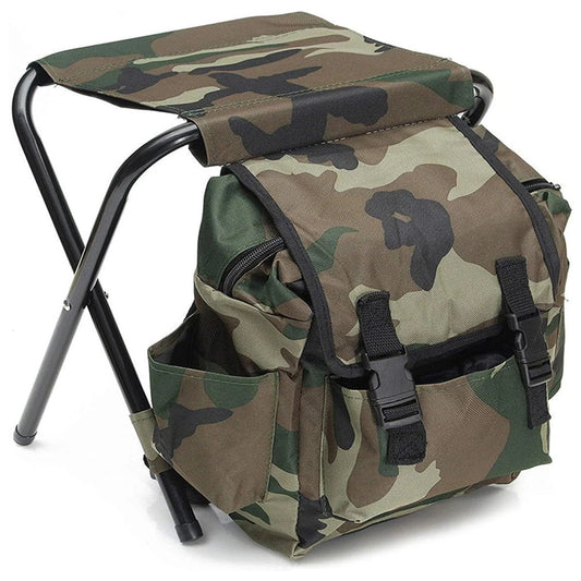 2 In 1 Folding Camping Stool Backpack Cooler For Outdoors