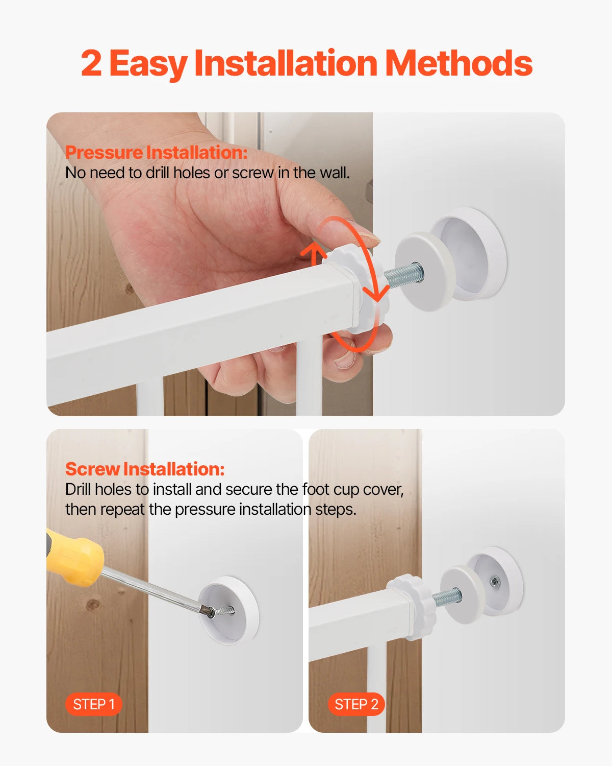 Vevor Baby Gate 28 30 36 Pressure Mount Walk Through