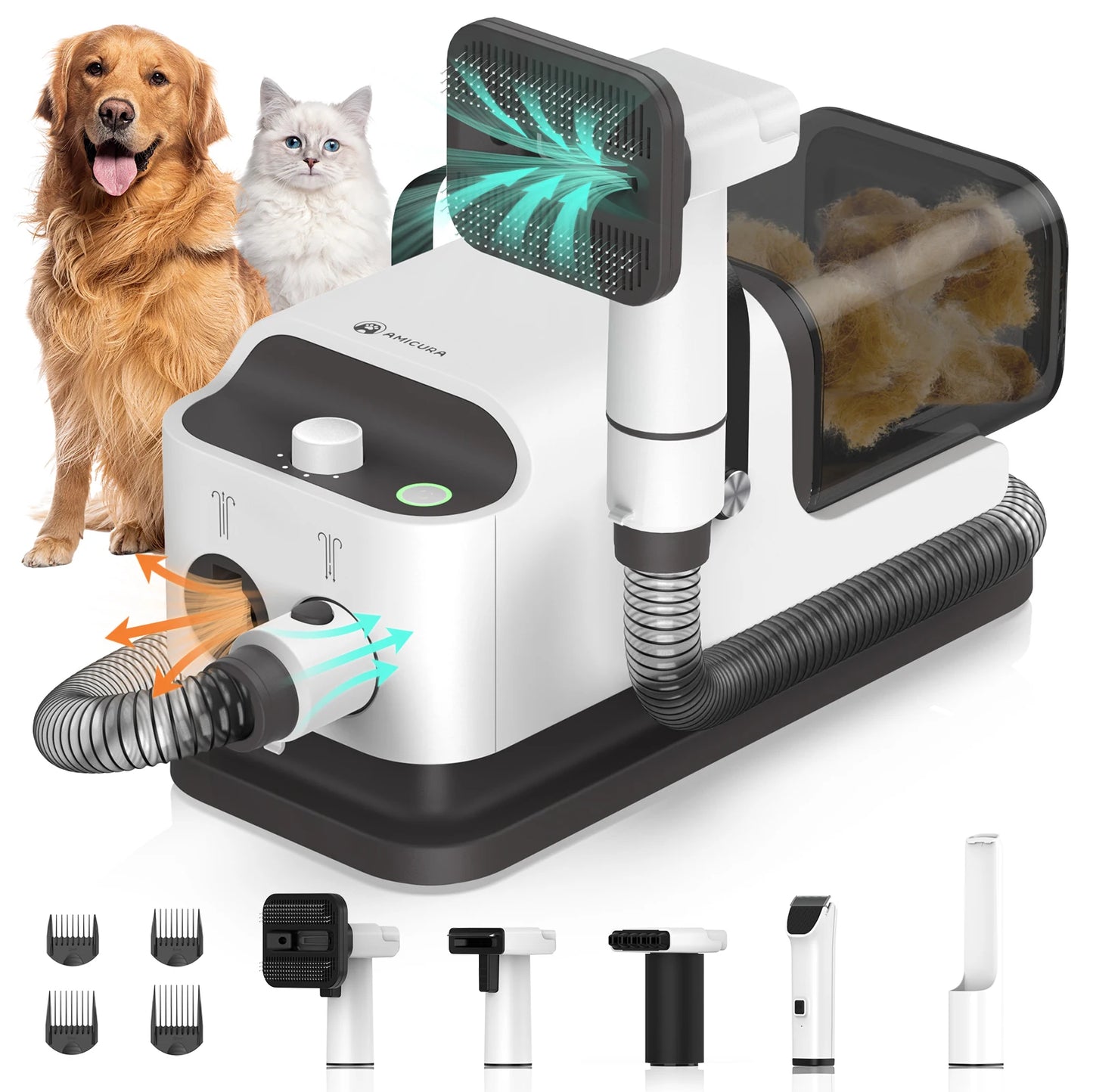 Amicura P1 Pet Grooming Vacuum and Hair Dryer 15kPa