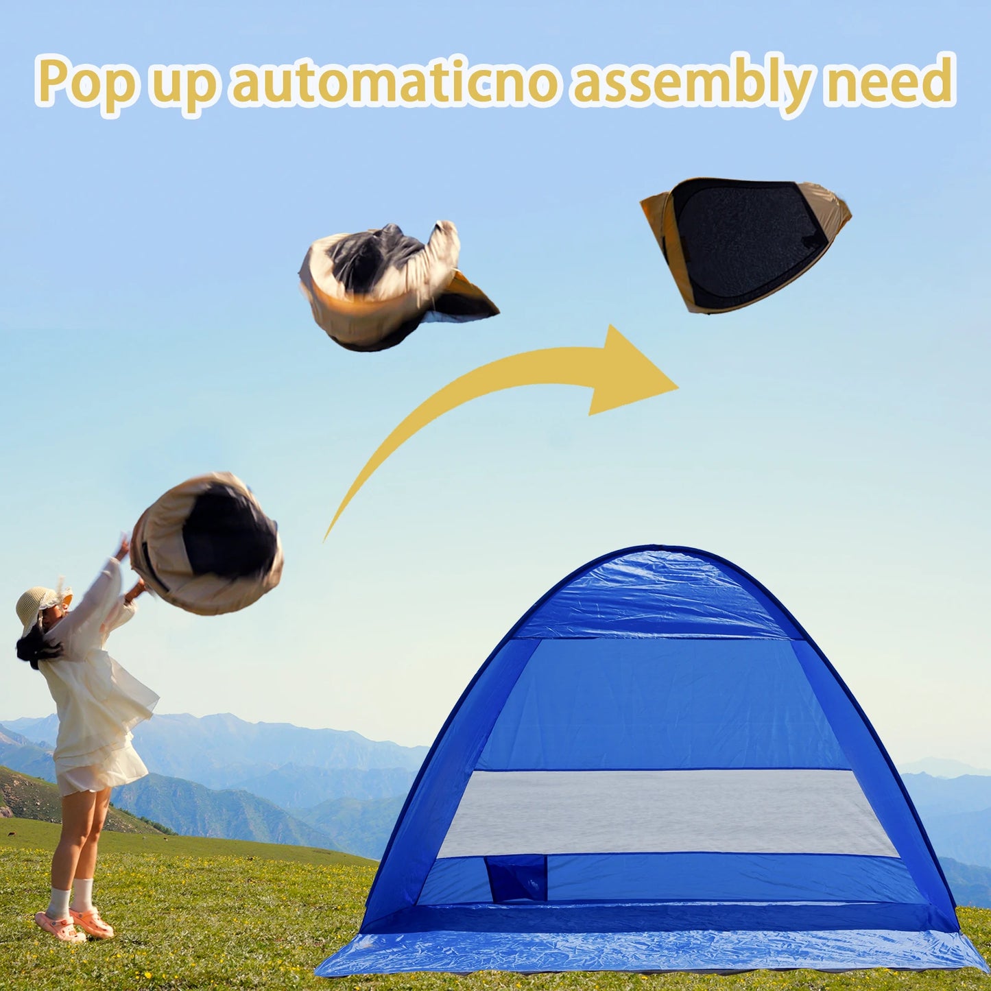Pop Up Beach Tent With Handbag Compact Folding For Picnics