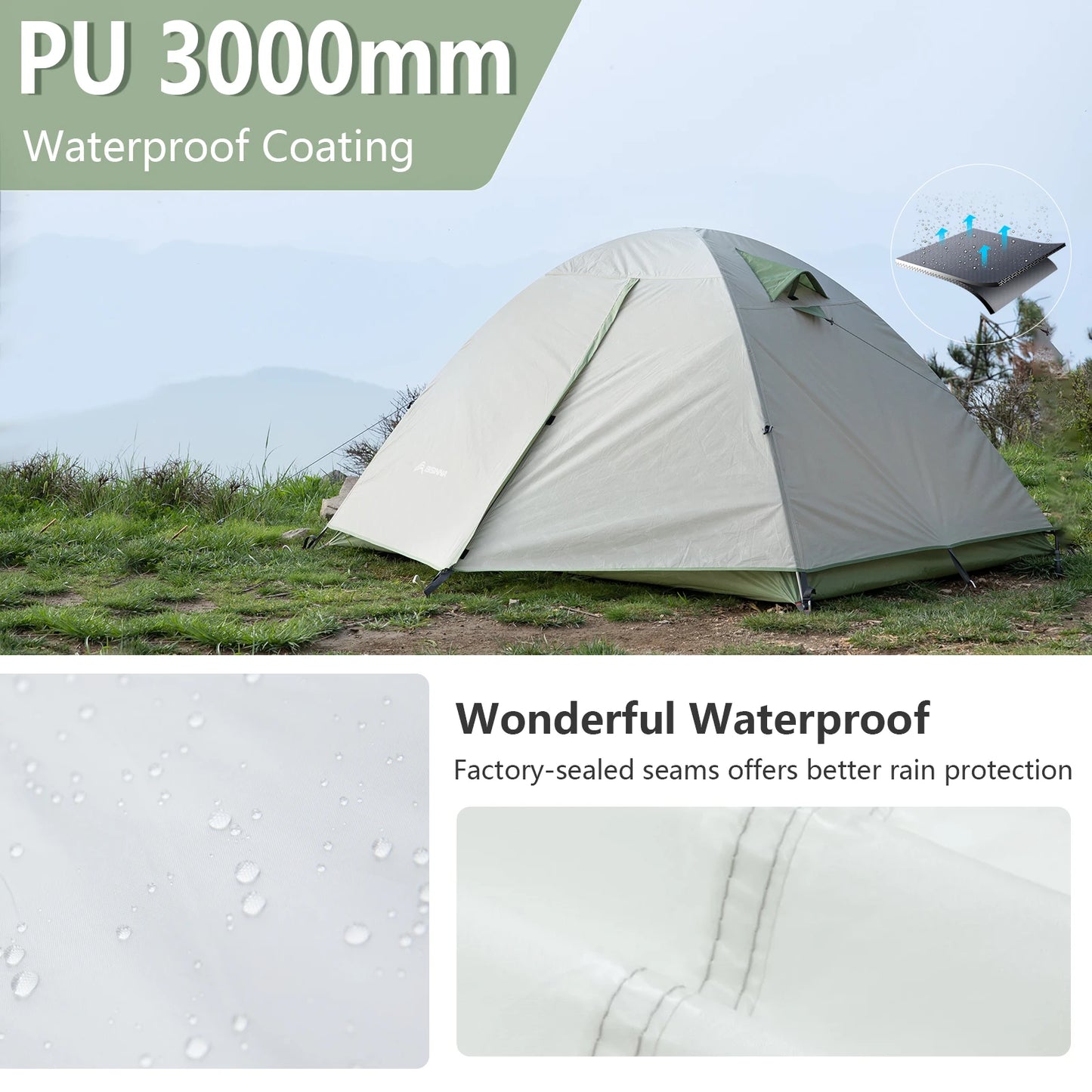 BISINNA Ultralight 2 Person Dual Layer Waterproof Tent