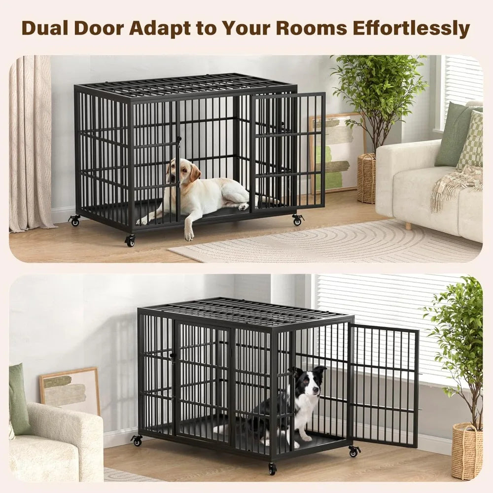 48 Inch Heavy Duty Dog Crate Large Dog Self Locking