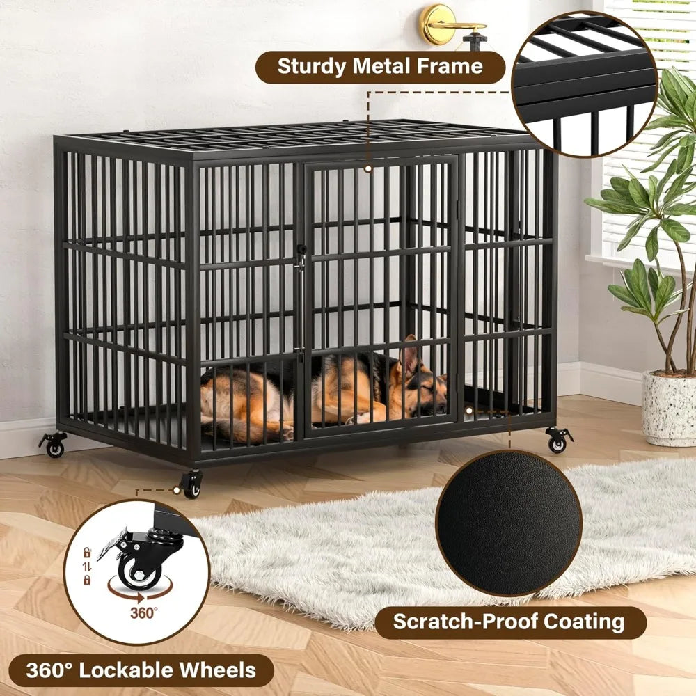 48 Inch Heavy Duty Dog Crate Large Dog Self Locking