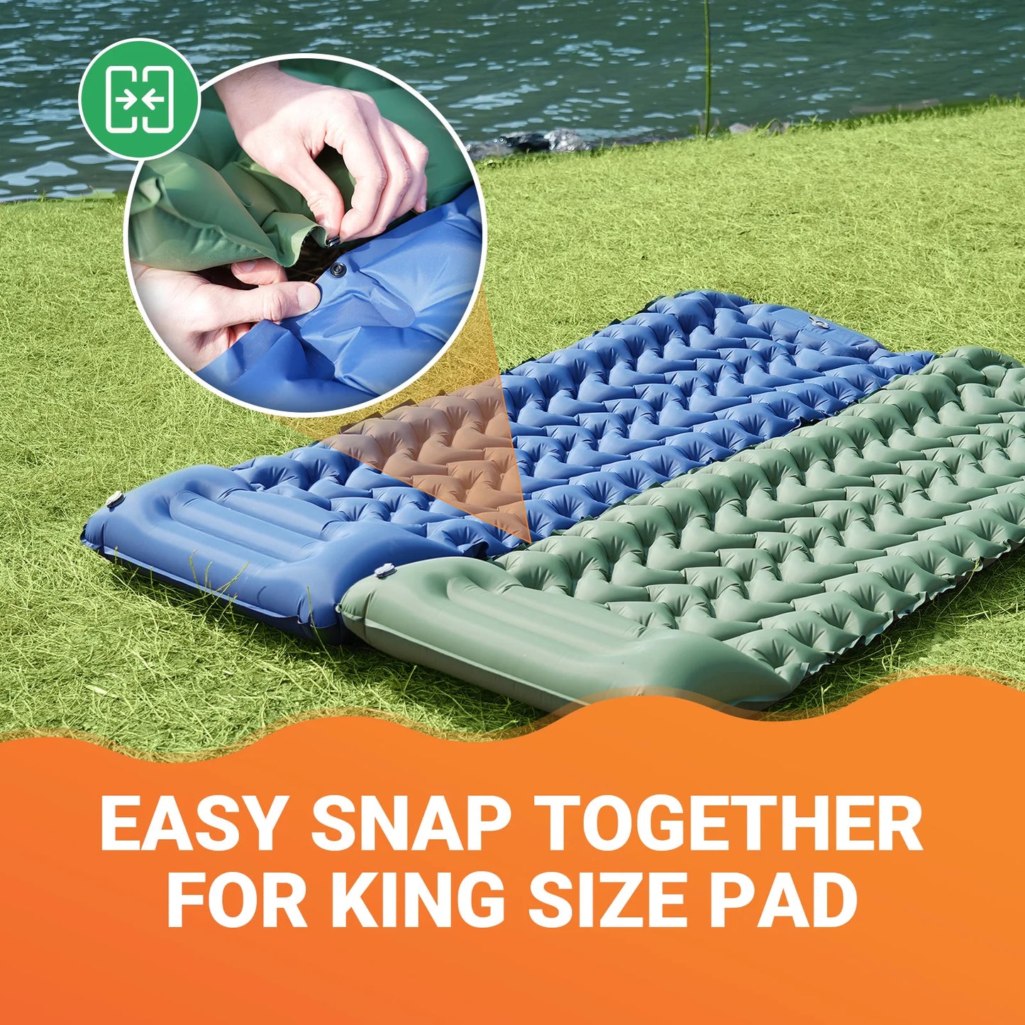 KingCamp Self Inflating Sleeping Pad Ultralight With Built In Pillow Foot Pump