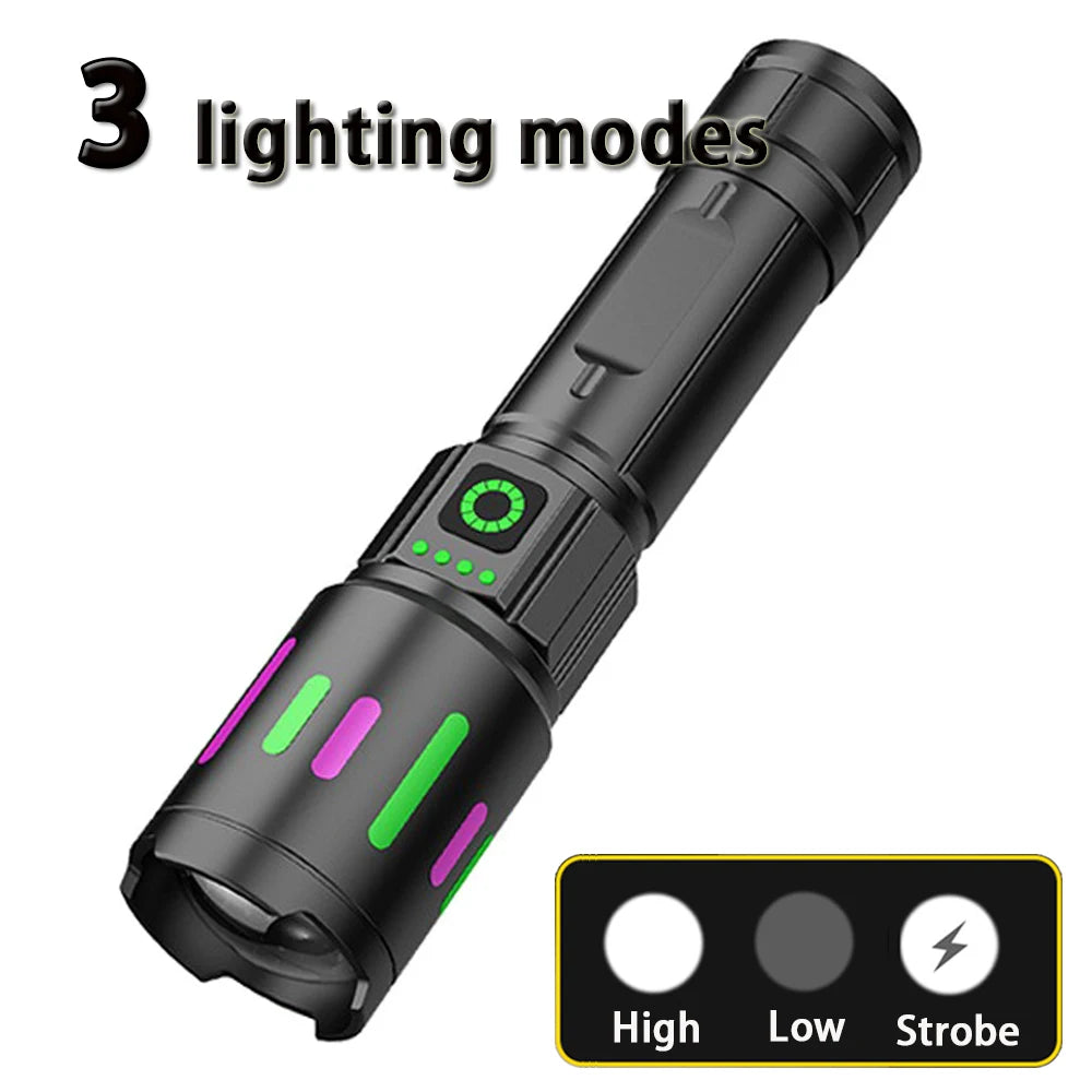 S615 Powerful LED Flashlight Zoomable Tactical Torch for Outdoor