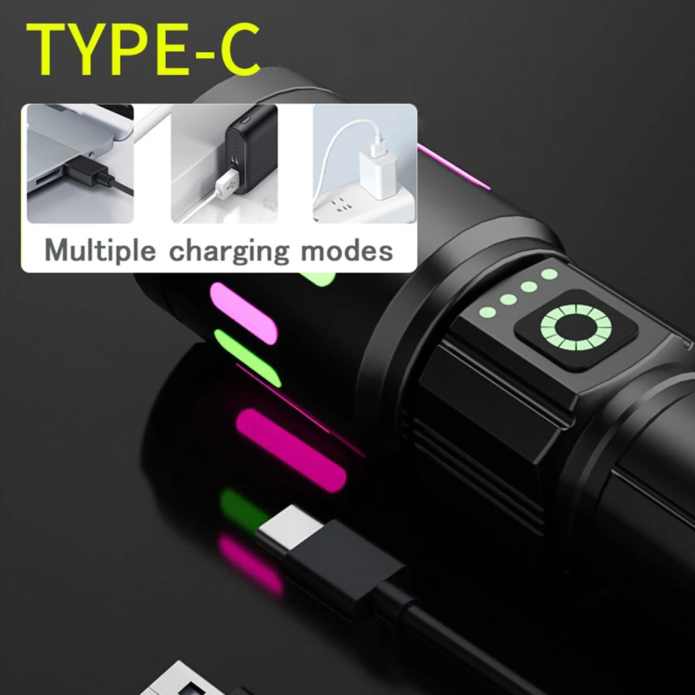 S615 Powerful LED Flashlight Zoomable Tactical Torch for Outdoor
