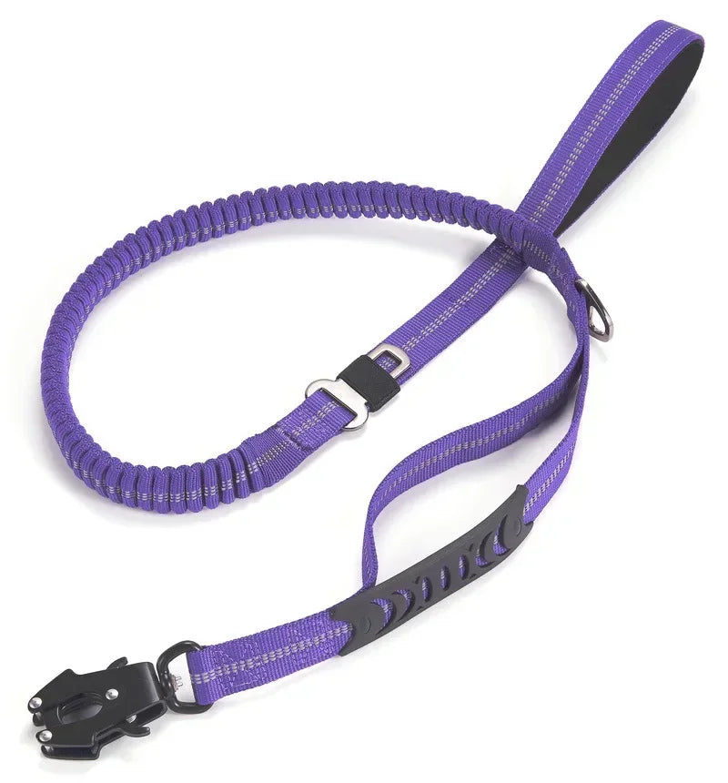 Reflective Shock Absorbing Bungee Leash For Large Dogs Car Seatbelt