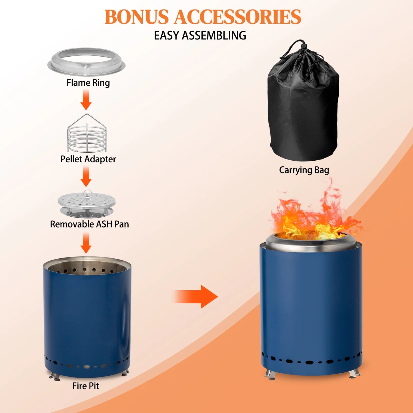 Smokeless Blue Fire Pit Portable and Compact for Outdoors