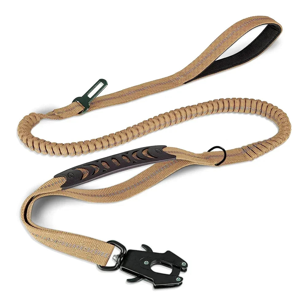 Reflective Shock Absorbing Bungee Leash For Large Dogs Car Seatbelt