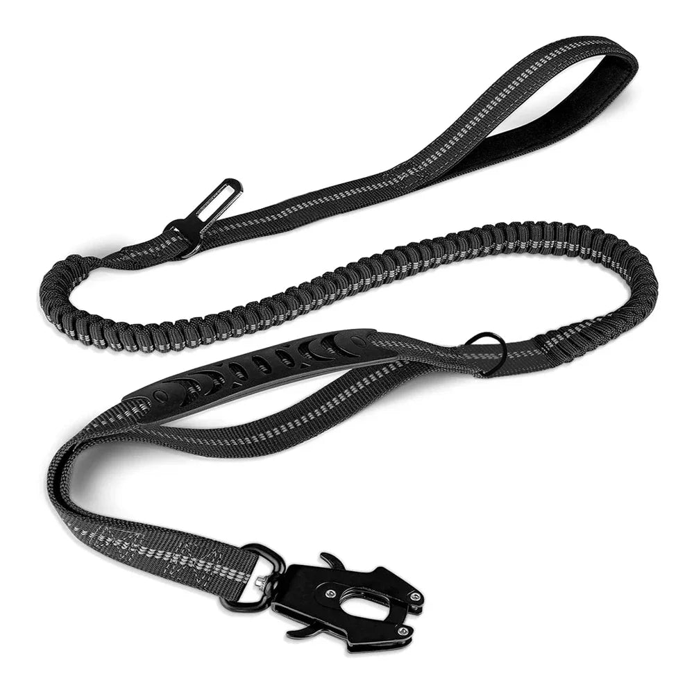 Reflective Shock Absorbing Bungee Leash For Large Dogs Car Seatbelt