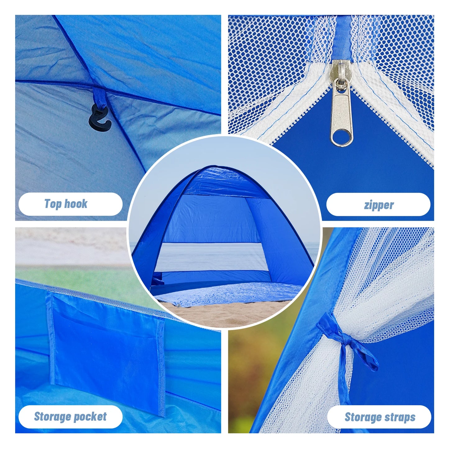 Pop Up Beach Tent With Handbag Compact Folding For Picnics