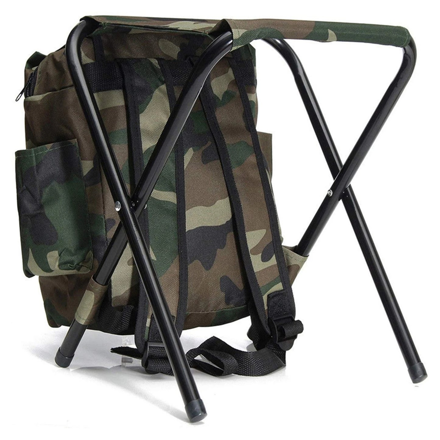 2 In 1 Folding Camping Stool Backpack Cooler For Outdoors
