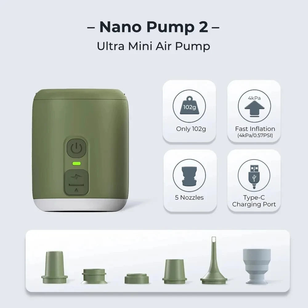 WestTune Tiny Portable Air Pump With Camping Lantern For Inflatable Mattress