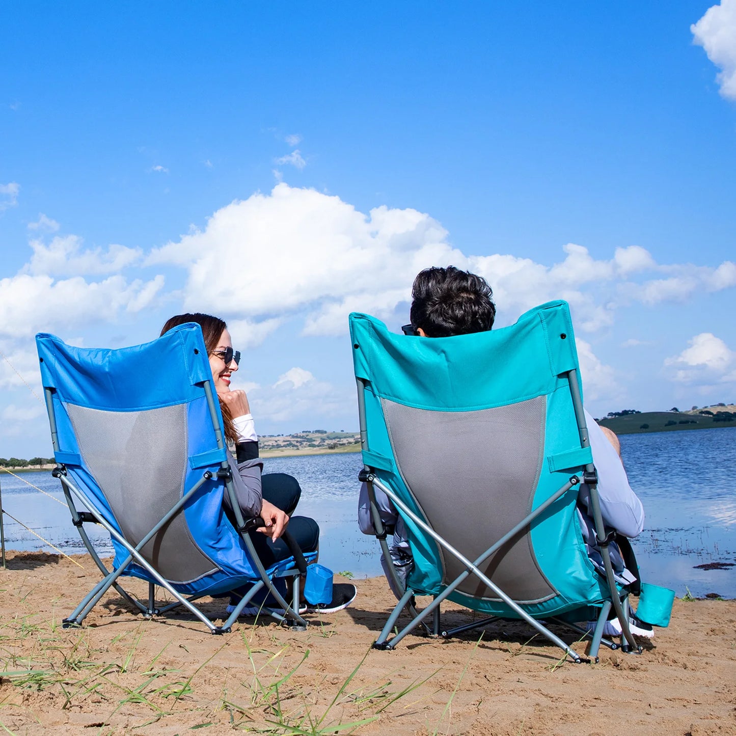 KingCamp High Back Beach Chair Camping Padded Armrests Cup Holder