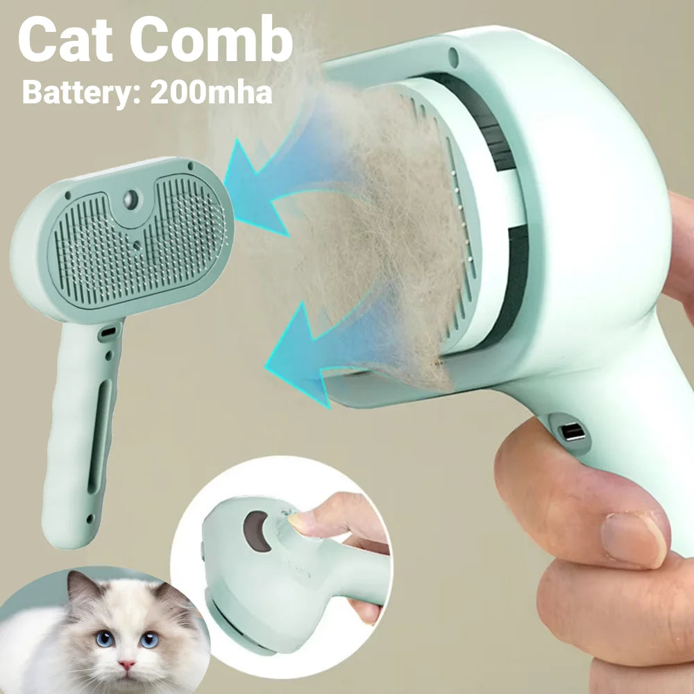 3 In 1 Cat Steam Brush Grooming And Shedding Performance