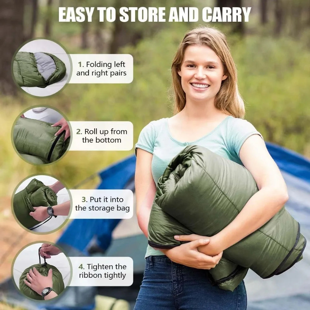 Portable Waterproof Camping Sleeping Bag All Season For Adults