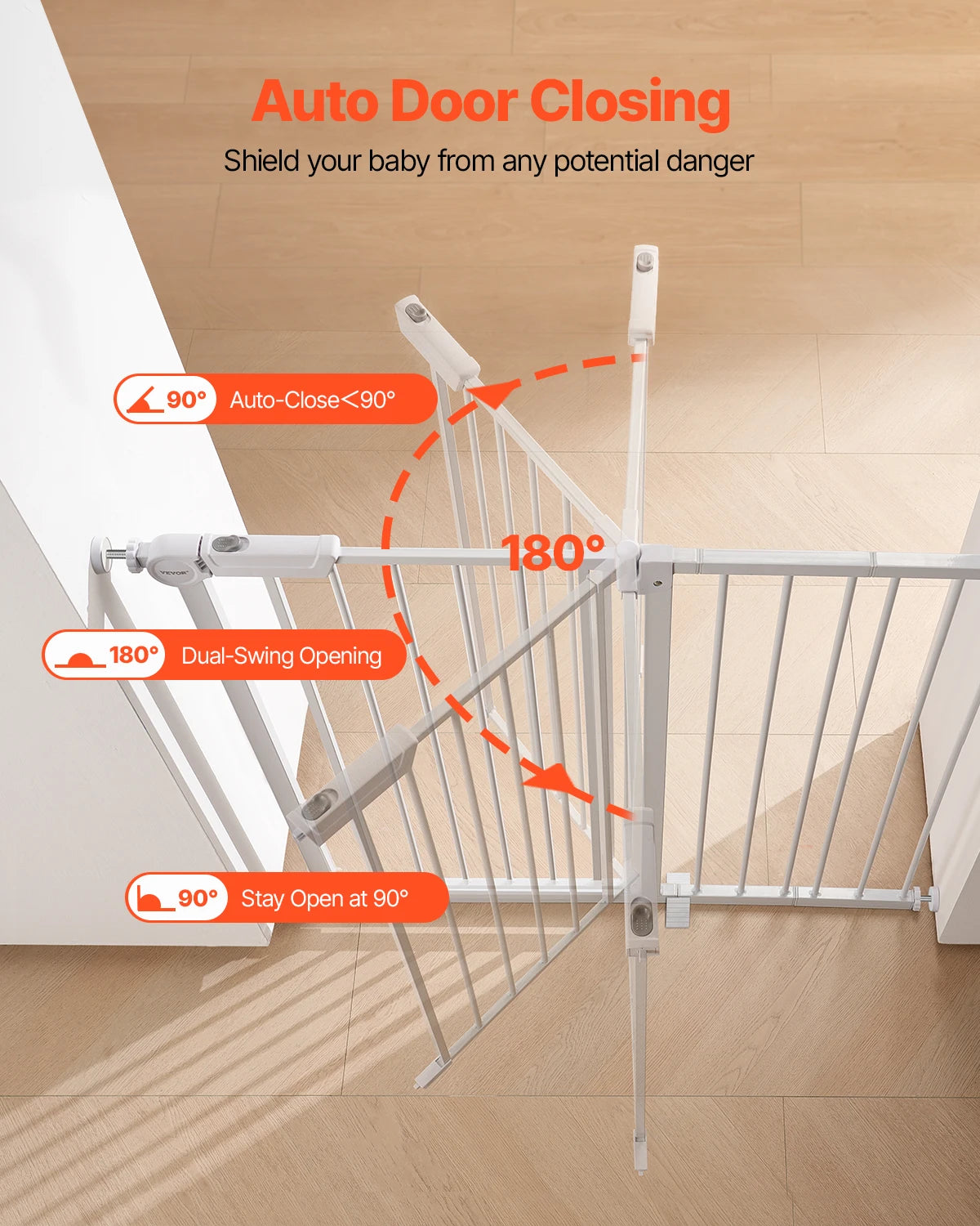 Vevor Baby Gate 28 30 36 Pressure Mount Walk Through