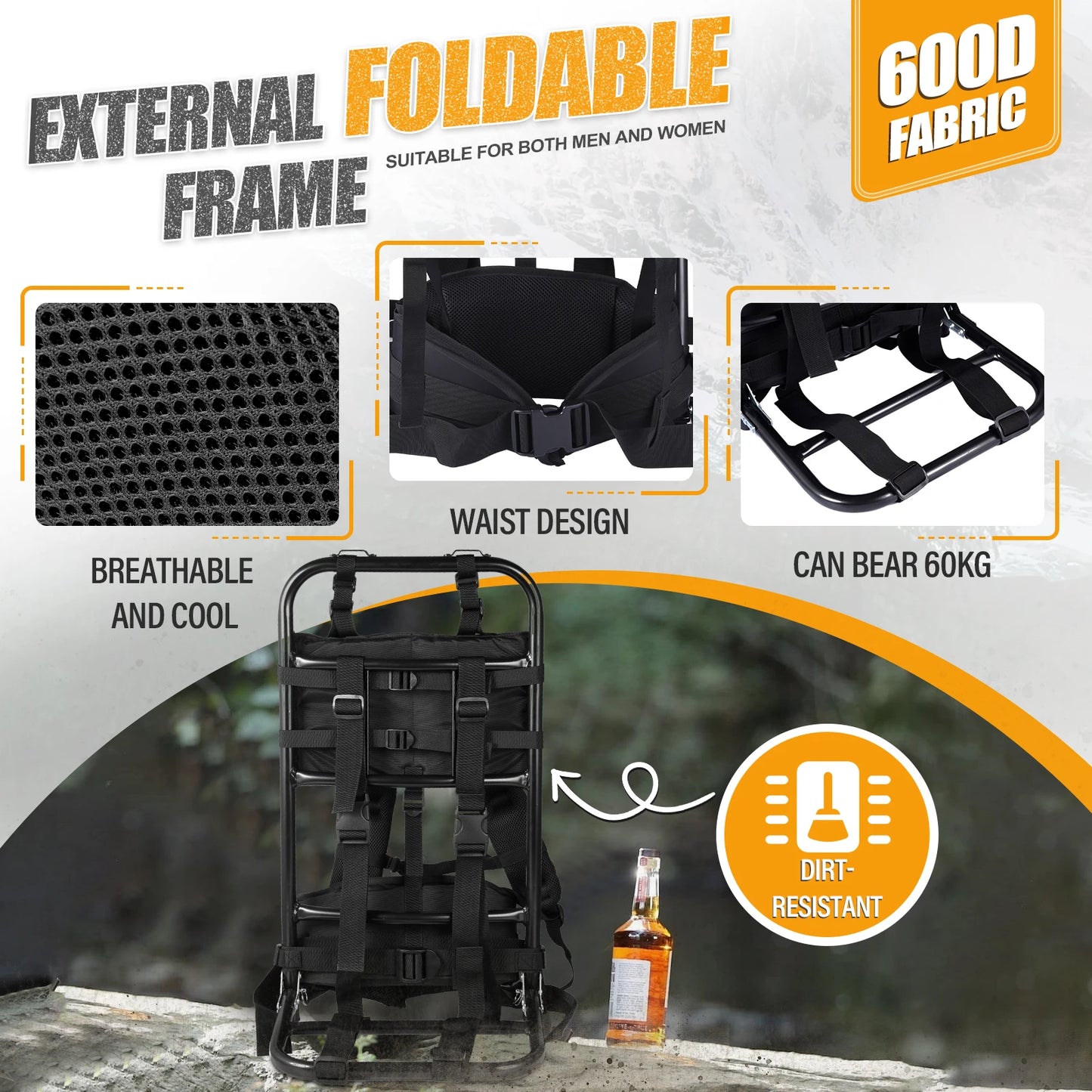 External Frame Backpack Aluminum Hunting Frame For Camping And Hiking