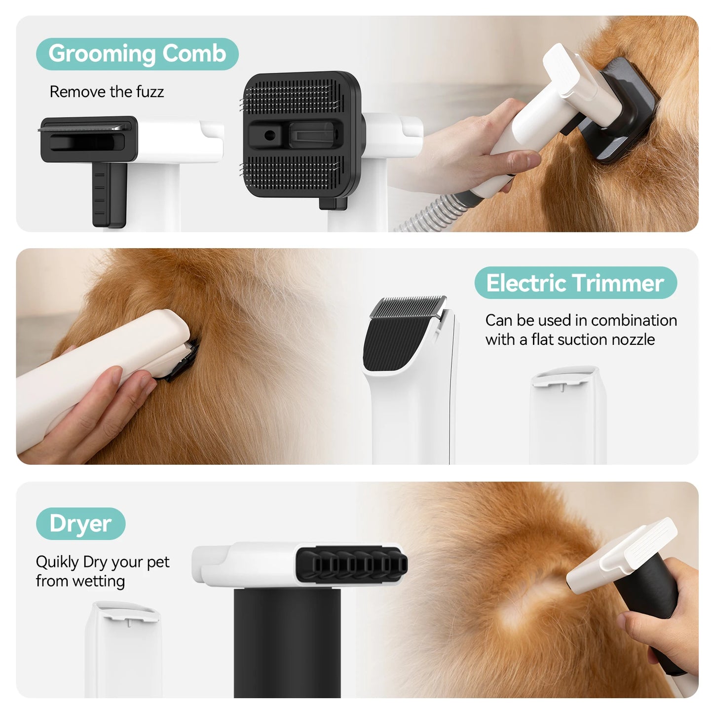 Amicura P1 Pet Grooming Vacuum and Hair Dryer 15kPa