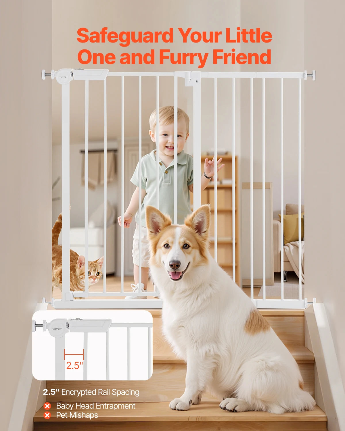 Vevor Baby Gate 28 30 36 Pressure Mount Walk Through