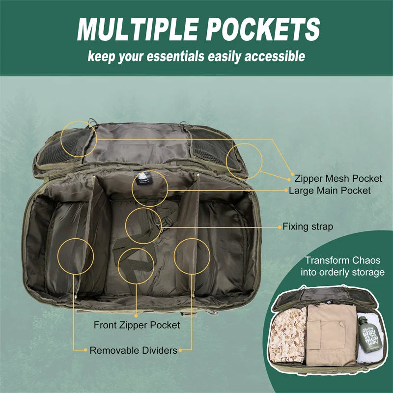 LQARMY 30L 50L 80L Outdoor Tactical Backpack Molle