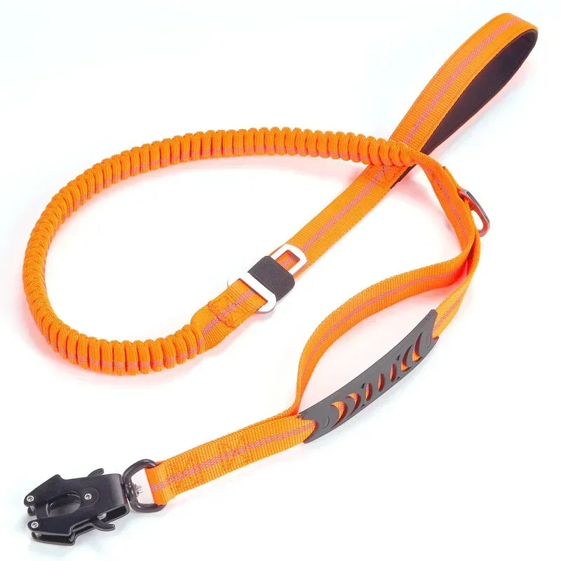 Reflective Shock Absorbing Bungee Leash For Large Dogs Car Seatbelt
