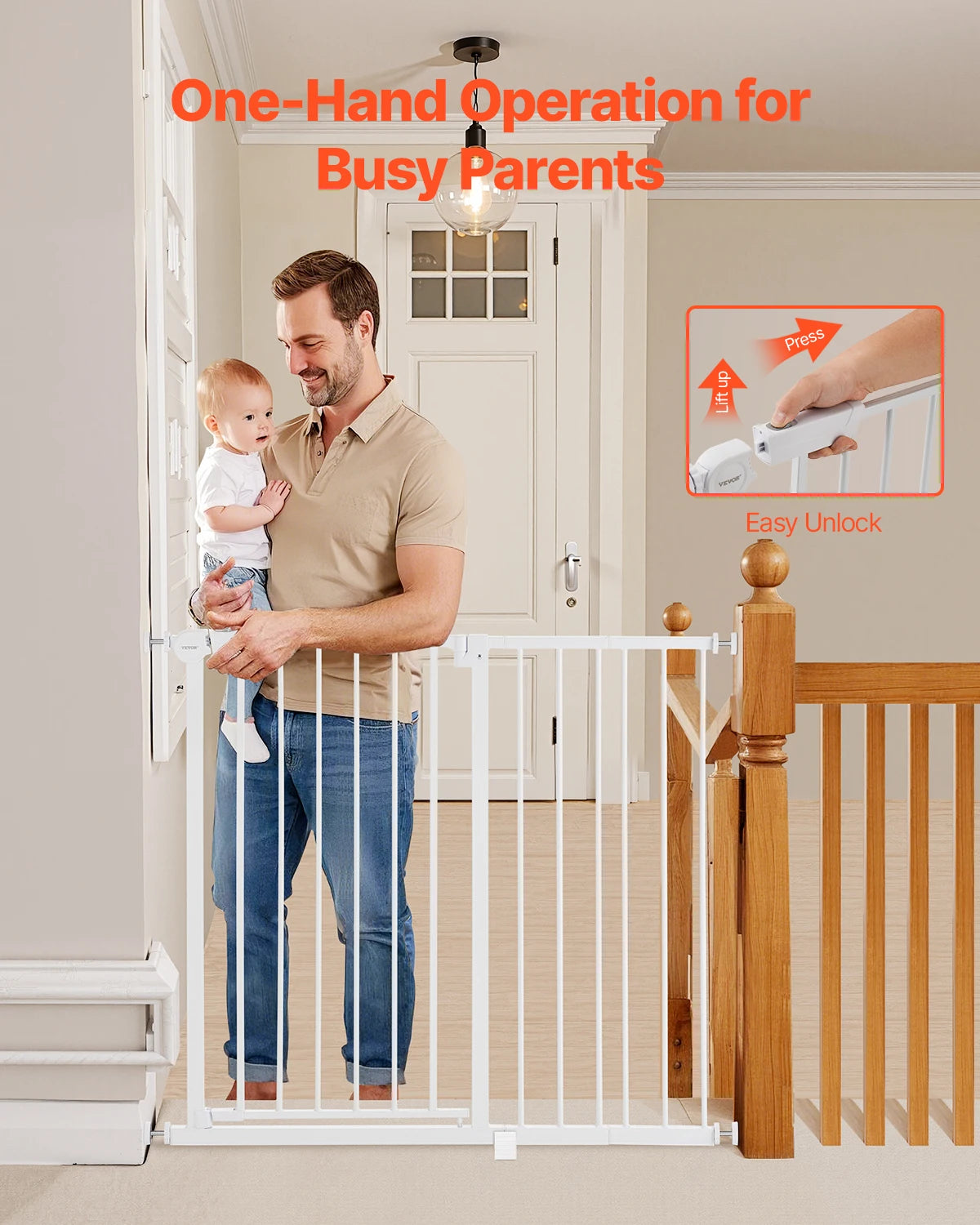 Vevor Baby Gate 28 30 36 Pressure Mount Walk Through
