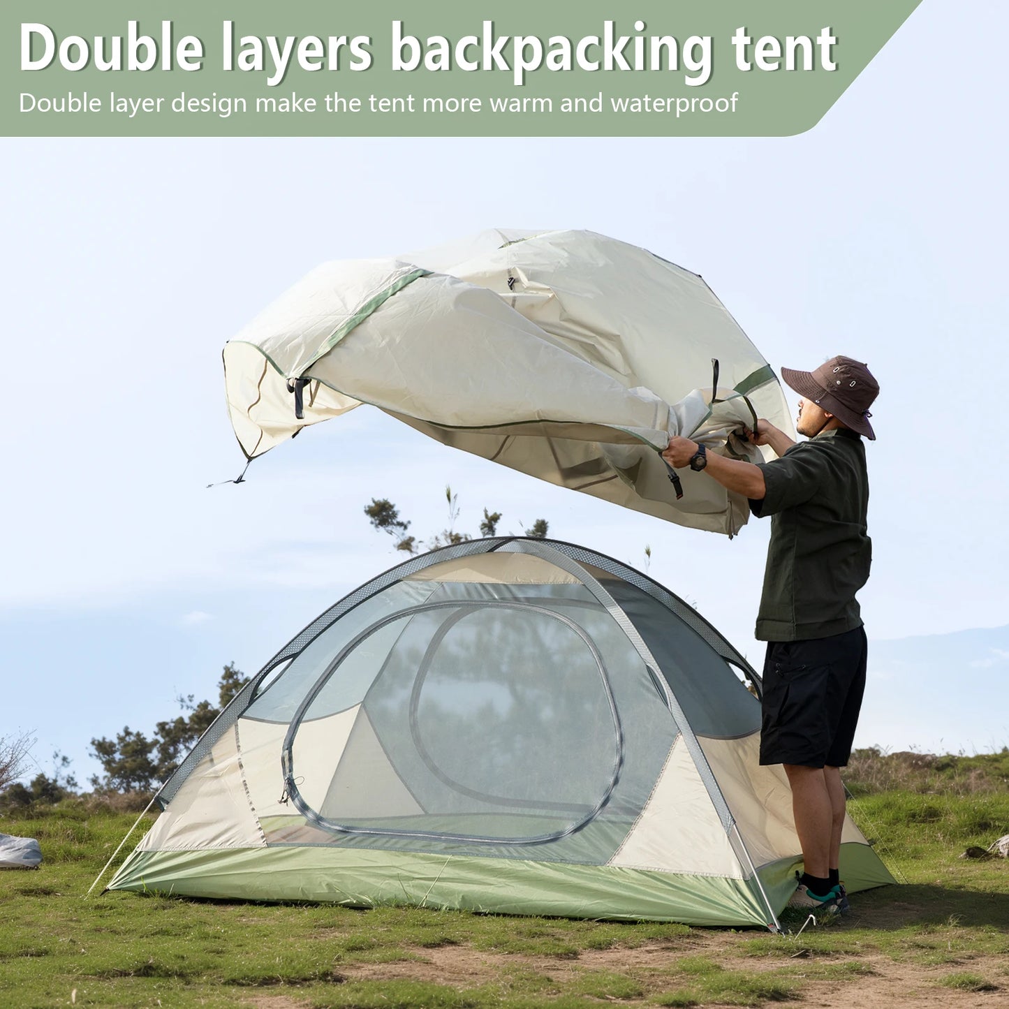 BISINNA Ultralight 2 Person Dual Layer Waterproof Tent