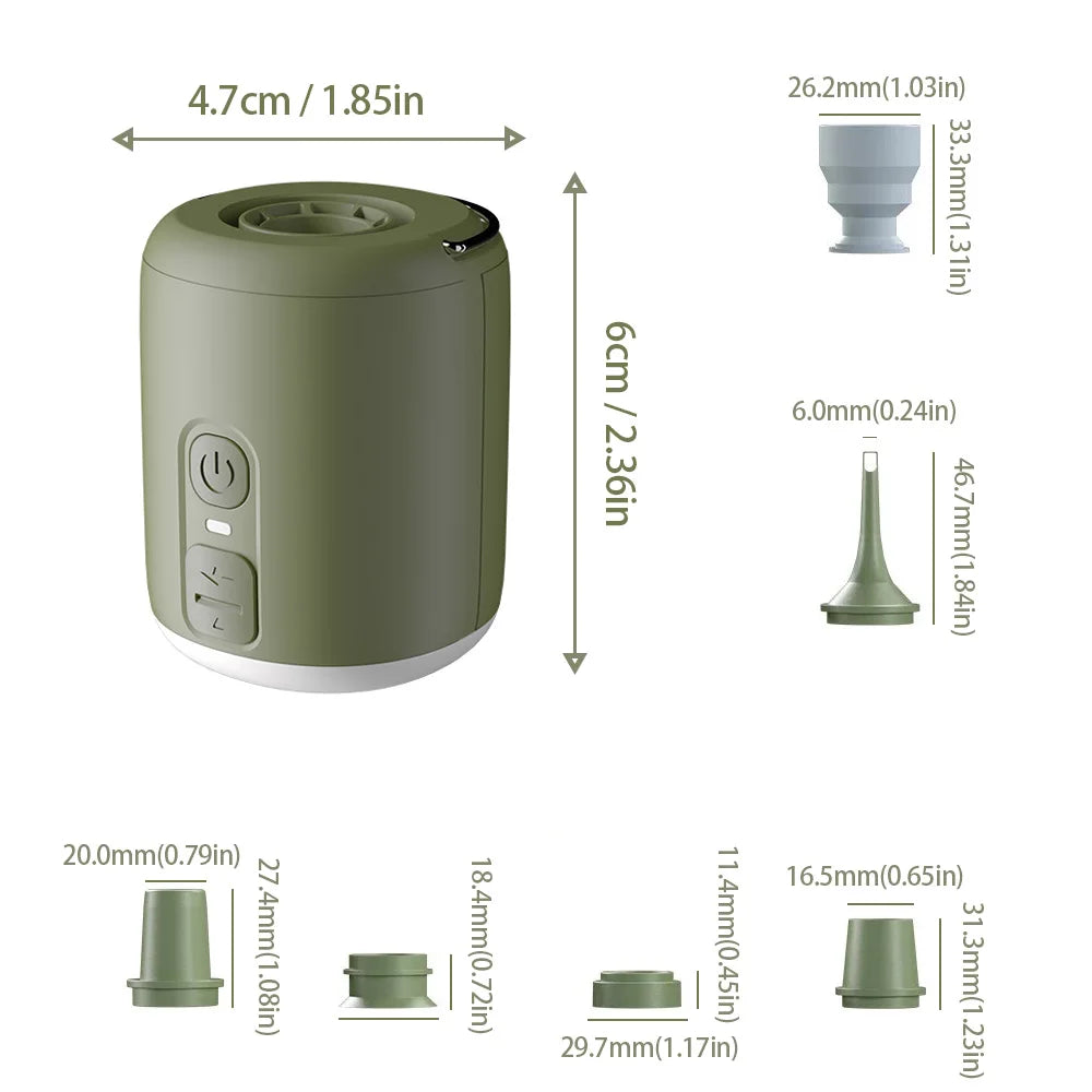 WestTune Tiny Portable Air Pump With Camping Lantern For Inflatable Mattress